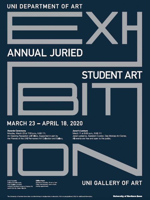 2020 AJSAE poster by UNI graphic design student Craig Miller.