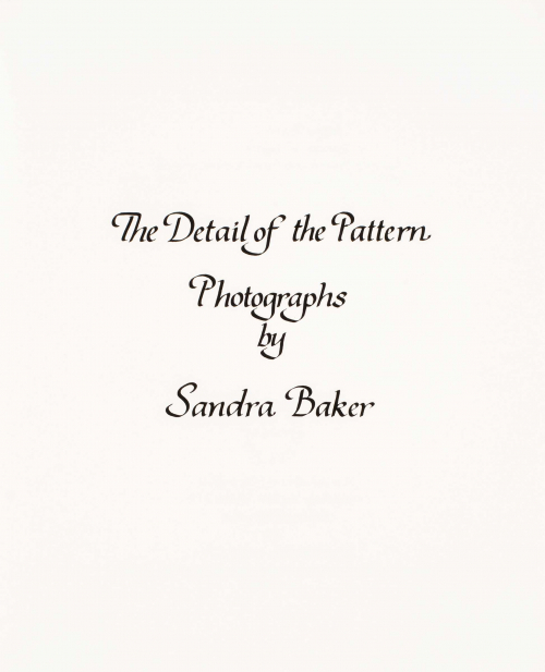 Cover title page of a portfolio "Detail of the Pattern."