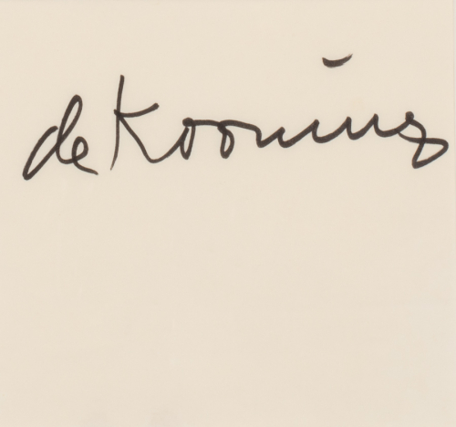 The signature of Willem deKooning