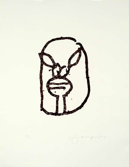 Printmaking, Tom Phillips, head, abstract