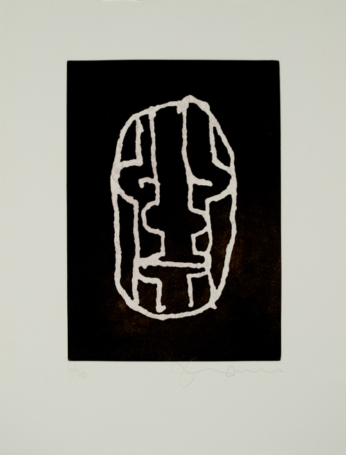 Printmaking, Tom Phillips, head, abstract