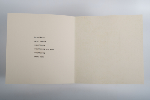Two of nine prints from The Tao of Water; image is on right half of a folded section with text on the left half