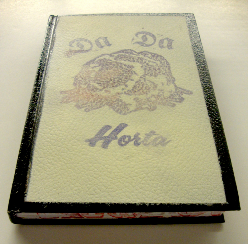 Image of the cover of an artist's book, reading "Da Da Horta"