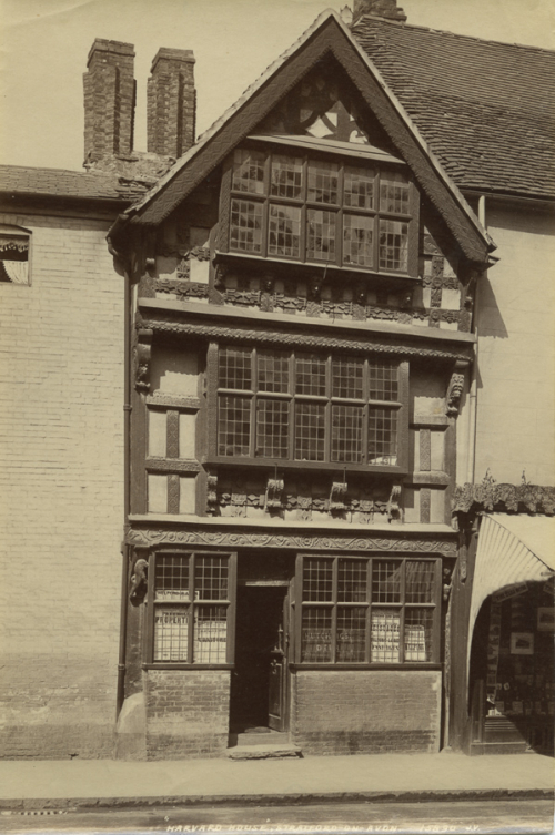 Exterior of house; title, lower edge