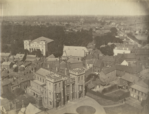 Aerial view of the city