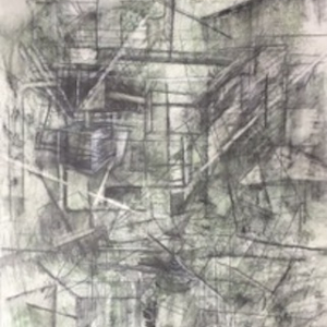 Beumler, Sarah / Invasive Space / graphite, pastel, watercolor, and gesso on paper / 2021