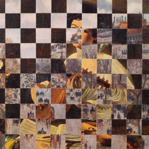Collage, checkerboard pattern (Caravaggio)